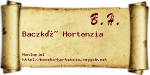 Baczkó Hortenzia névjegykártya